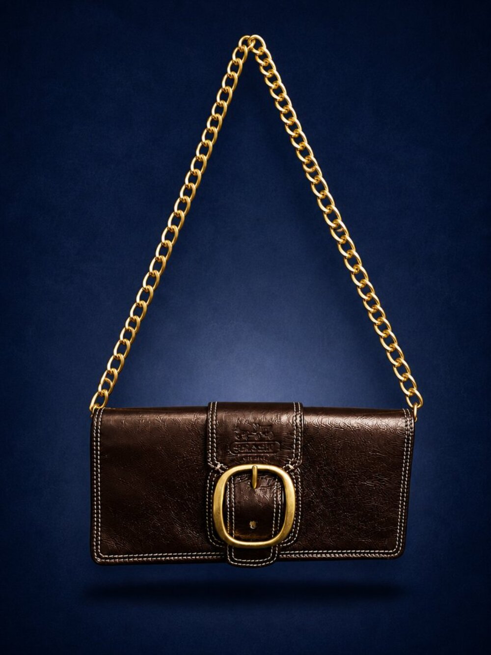 COACH Vintage 2007 Bleecker Tattersall Leather Flap Shoulder Bag Buckle Wallet